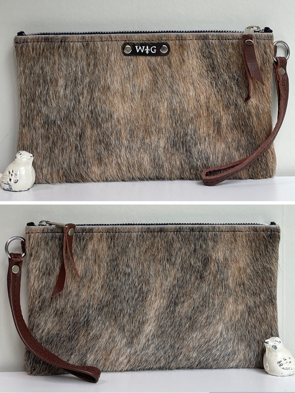 The Wild Goose Genuine Leather Cowhide Large Wristlet